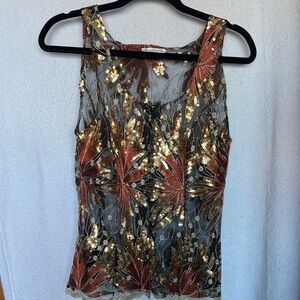 Elegant Sequin Embellished horse show vest by cowgirl junk size med copper gold